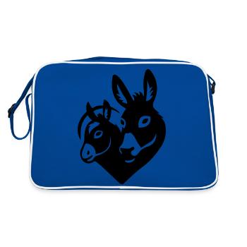Donkey Esel - Retro Tasche - Blau/Weiß - Hinten