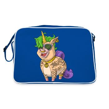 Licorne tatouée / Licorne tatouée - Sac Retro - bleu/blanc - Dos