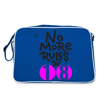 18 Geburtstag no more rules - Retro Tasche - Blau/Weiß - Hinten