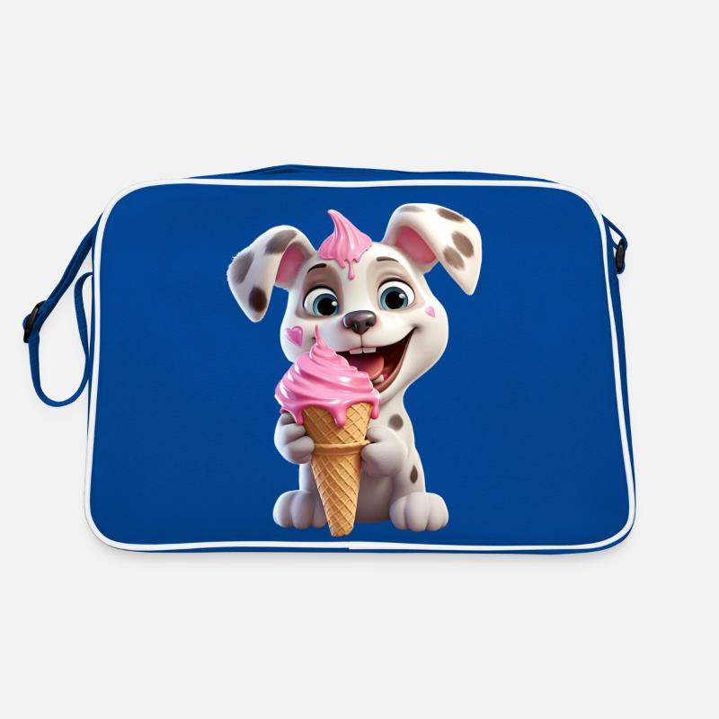 Hund mit Eiscreme Retro Tasche