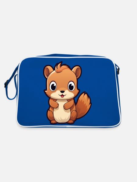 Baby Squirrel - Retro Bag - blue/white - Back