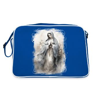 Holly Mary Maria Madonna Mariana Virgin Mary Holy - Retro Bag - blue/white - Back