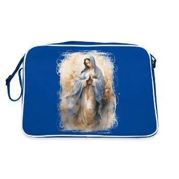 Holly Mary Maria Madonna Mariana Virgin Mary Holy - Retro Bag - blue/white - Back