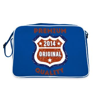 Premium-Qualität 2014 - Retro Tasche - Blau/Weiß - Hinten