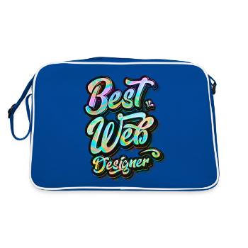 Best Web Designer - Retro Bag - blue/white - Back
