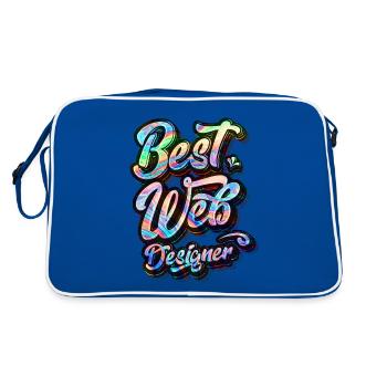 Best Web Designer - Retro Bag - blue/white - Back