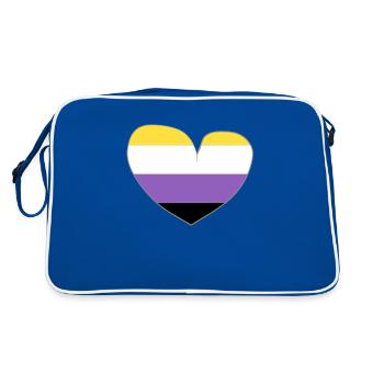 nonbinary heart - Retro Bag - blue/white - Back
