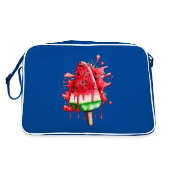 Watermelon Ice Wassermelone Eis - Retro Tasche - Blau/Weiß - Hinten