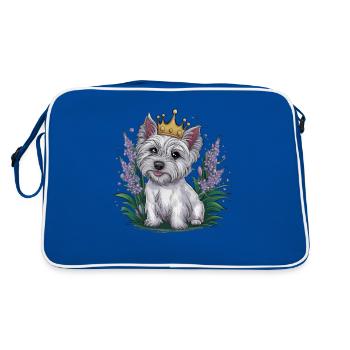 Süßér West Highland White Terrier avec couronne - Sac Retro - bleu/blanc - Dos