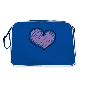 purple heart - Retro Bag - blue/white - Back