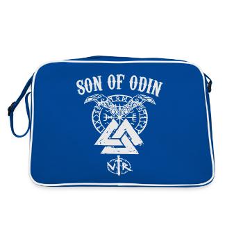Odin Wikinger Walhalla nordisch - Retro Tasche - Blau/Weiß - Hinten