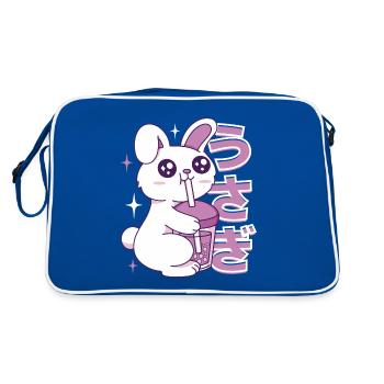 Kawaii Bunny Bubble Tea - Retro Bag - blue/white - Back