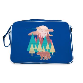 Landscape (bear) - Retro Bag - blue/white - Back
