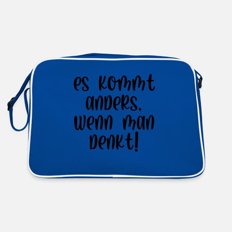 Es kommt anders wenn man denkt - Retro Tasche - Blau/Weiß