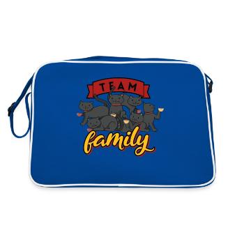 équipe famille chat café chef de soirée - Sac Retro - bleu/blanc - Dos