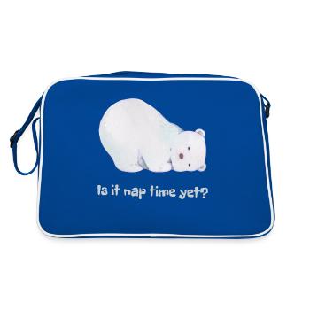 It Nap Time Yet? Cute Sleepy Ice Bear - Retro Bag - blue/white - Back