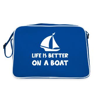 La vie est meilleure sur un bateau - Sac Retro - bleu/blanc - Dos