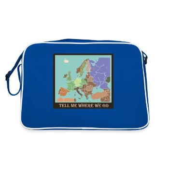 Reisekarte Europa - Retro Tasche - Blau/Weiß - Hinten