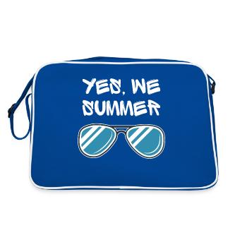 Yes we summer ! Style unique original - Sac Retro - bleu/blanc - Dos