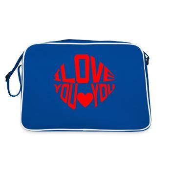 Je t’aime Déclaration d’amour - Sac Retro - bleu/blanc - Dos