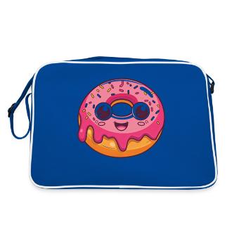 Donut drôle avec visage - Sac Retro - bleu/blanc - Dos