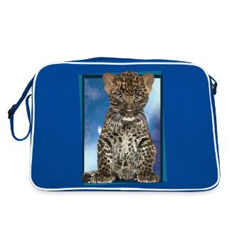 Leopard - Retro Bag - blue/white - Back