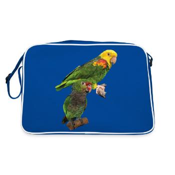 Parrots - Retro Bag - blue/white - Back