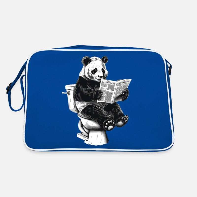 Well-read panda enjoys reading Retro Bag