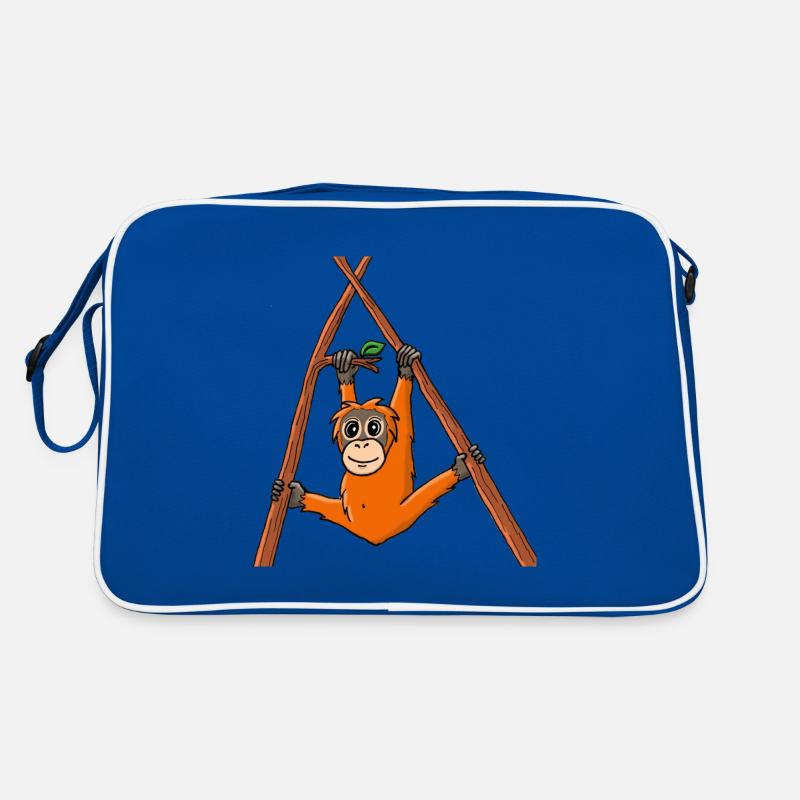 Rimba Affenstark - Retro Tasche - Blau/Weiß