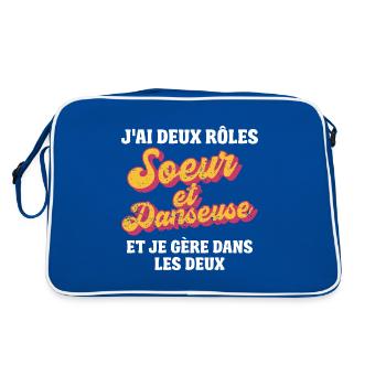 soeur danseuse je gère rétro 80s humour - Sac Retro - bleu/blanc - Dos