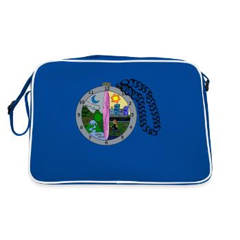 Horloge de voyage - Sac Retro - bleu/blanc - Dos