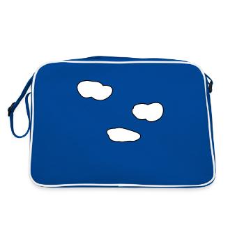 clouds sky - Retro Bag - blue/white - Back