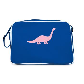 Dino long cou dinosaure rose amical - Sac Retro - bleu/blanc - Dos