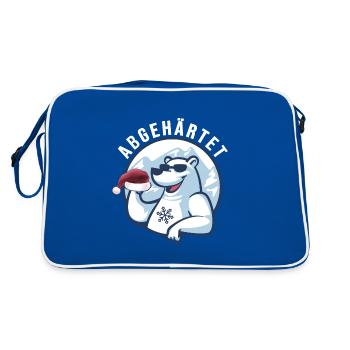 Eisbader cooler Winterschwimmer abgehärtet - Retro Tasche - Blau/Weiß - Hinten