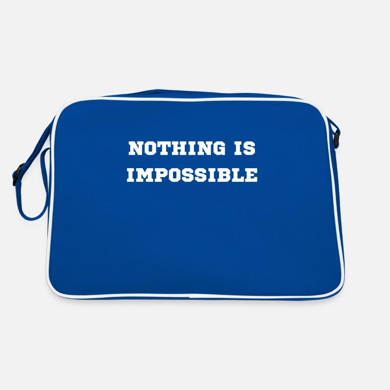 NOTHING IS IMPOSSIBLE - Sac Retro - bleu/blanc