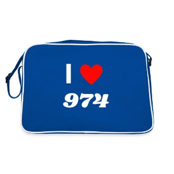 I Love 974 - Sac Retro - bleu/blanc - Dos