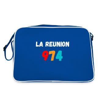 La RÉUNION 974 - Sac Retro - bleu/blanc - Dos