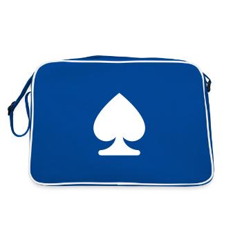PIK KARTENSPIEL SYMBOL - Retro Tasche - Blau/Weiß - Hinten