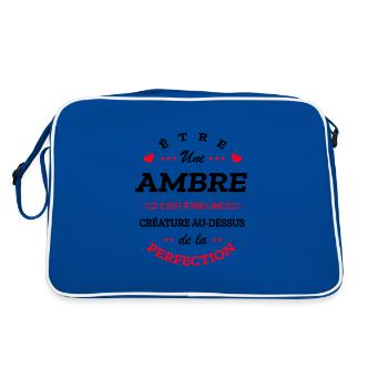 AMBRE PARFAITE - NOM AMBRE - Sac Retro - bleu/blanc - Dos