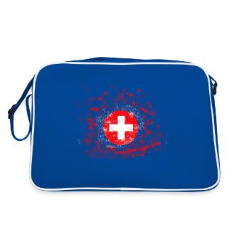 Épingles de couleur du drapeau du championnat du monde de Suisse - Sac Retro - bleu/blanc - Dos