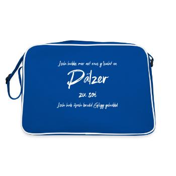 Pfälzer zu sein - Pälzer zu soi Geschenk Pfalz Pfä - Retro Tasche - Blau/Weiß - Hinten