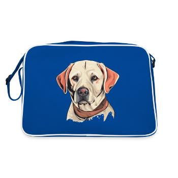 Labrador - Retro Tasche - Blau/Weiß - Hinten