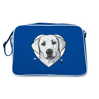 Labrador Herz - Retro Tasche - Blau/Weiß - Hinten