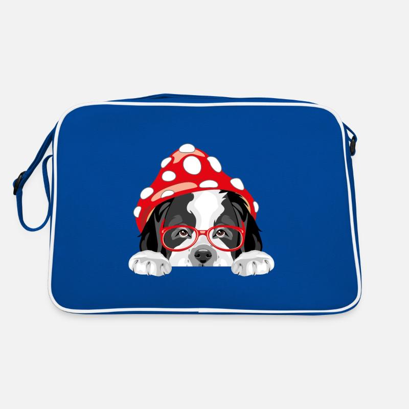 Mignon chien Saint-Bernard avec chapeau d’amanite Sac Retro