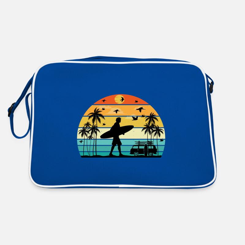 Surf retro sunset - Retro Bag - blue/white