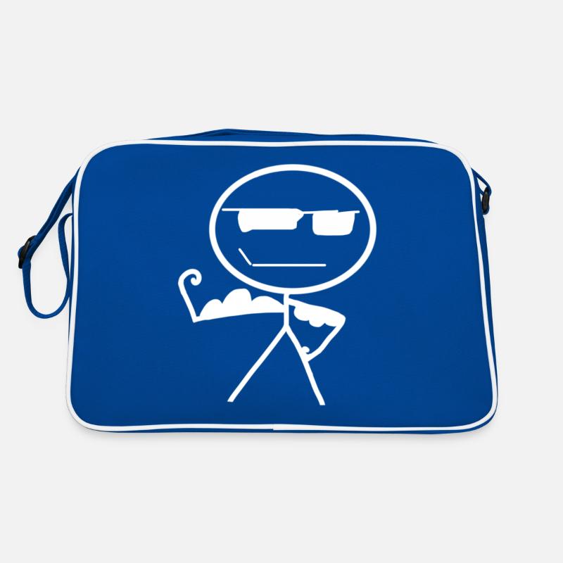 mann stark - Retro Tasche - Blau/Weiß