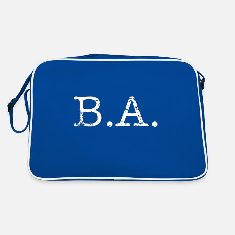 B.A. - Bachelor of Arts - Retro Tasche - Blau/Weiß