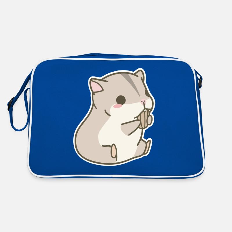 Hamster - Retro Tasche - Blau/Weiß