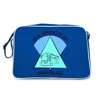 Bus Bus Driver School Bus Bus Bus Bus Driver - Retro Bag - blue/white - Back