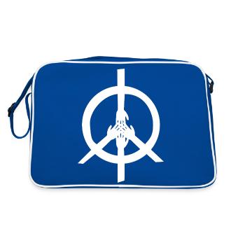 together for peace - Retro Bag - blue/white - Back